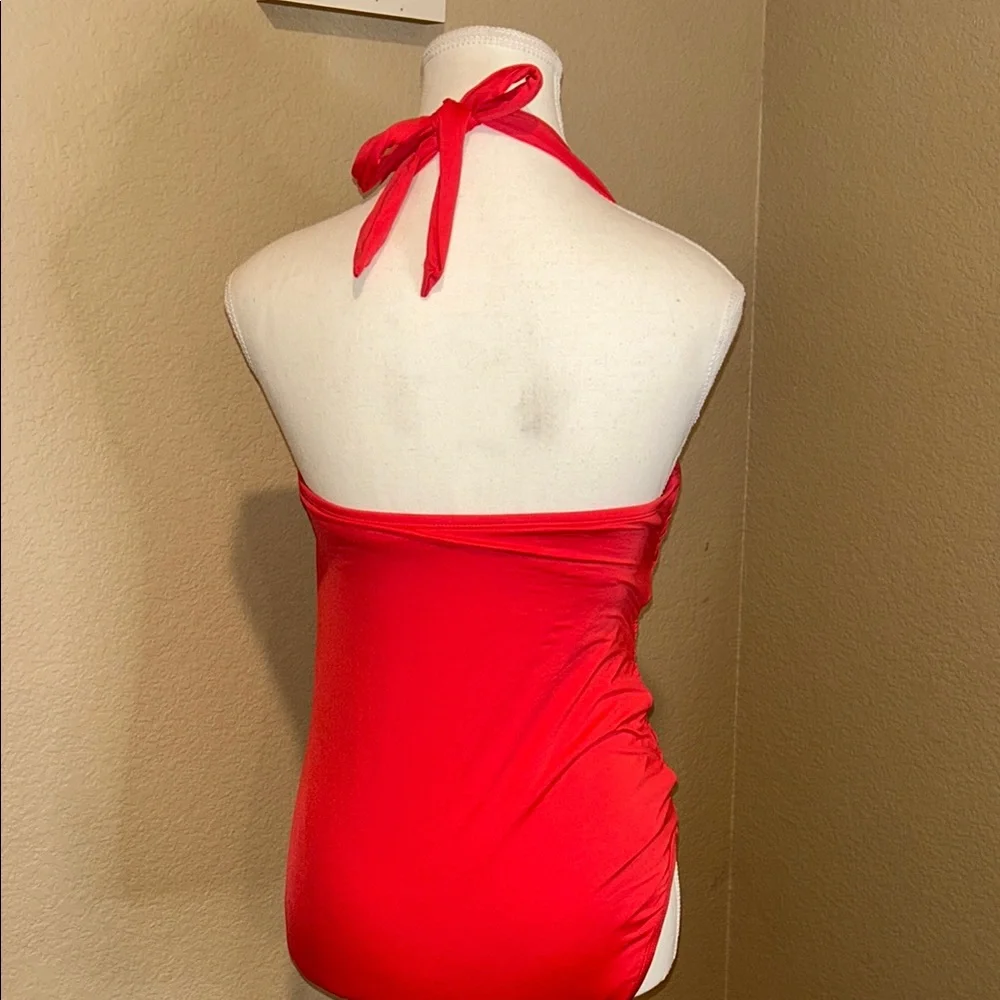 Merona Red Women's One Piece Swimsuit - Picture 6 of 13